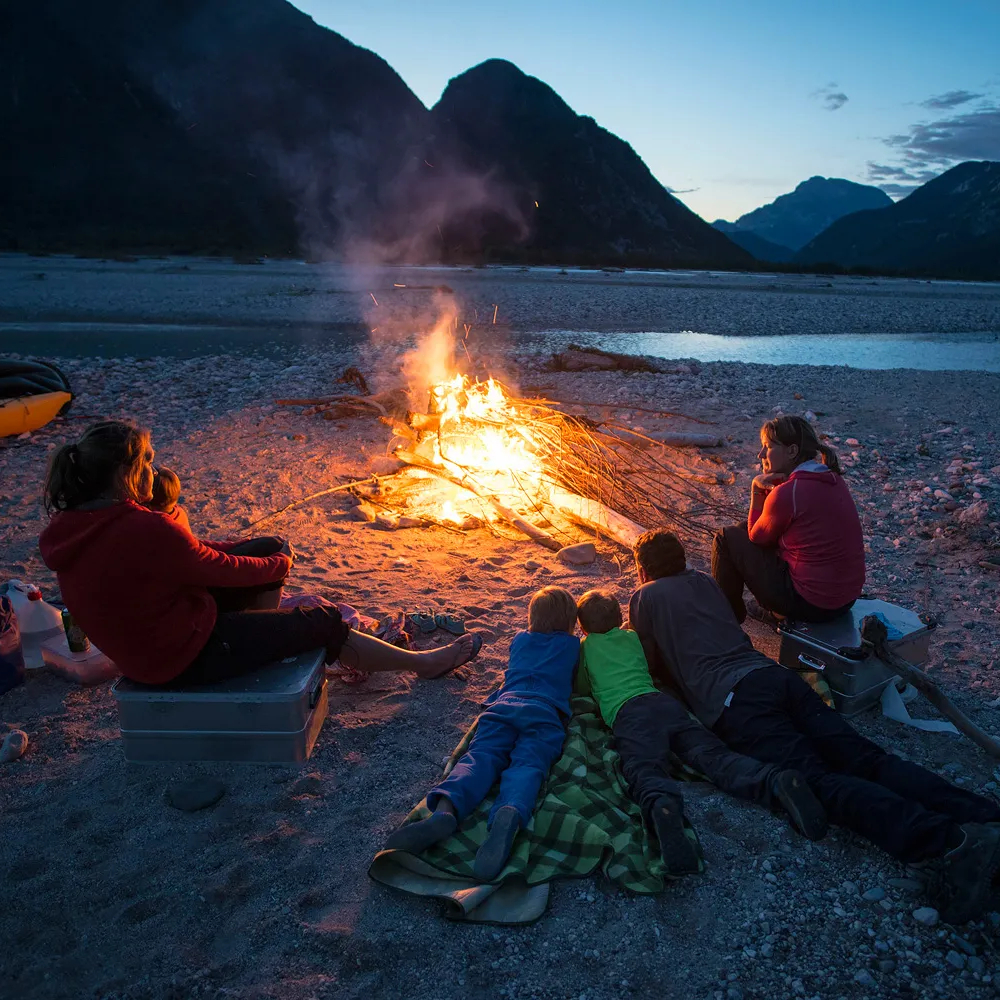 Tagliamento - Wildfluss unter der Sonnen Italiens - Lagerfeuer