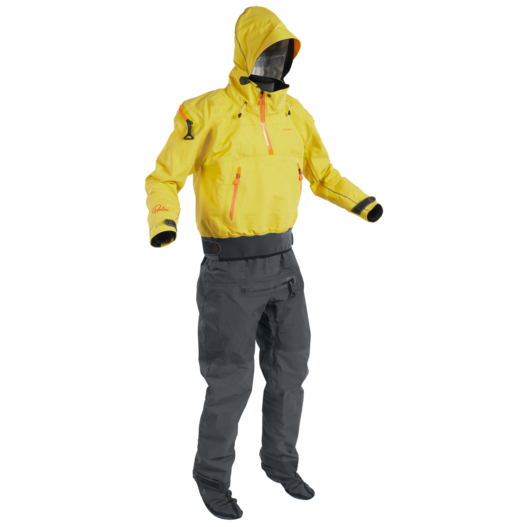 Palm Bora Männer Trockenanzug Yellow JetGrey Front Palm Bora Männer Trockenanzug Yellow JetGrey Front