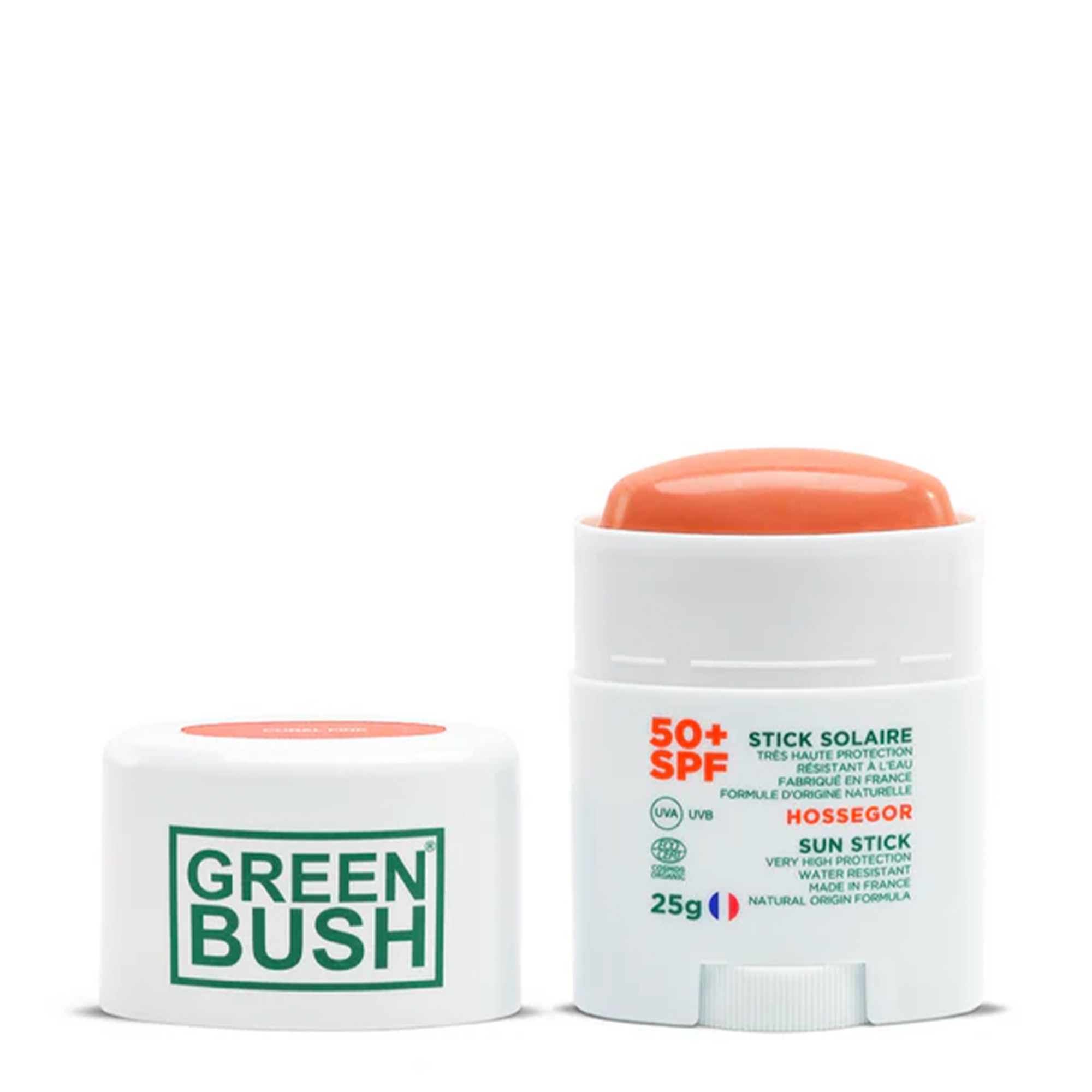 Green Bush Sun Stick SPF 50+ Bio Cosmos rose corail