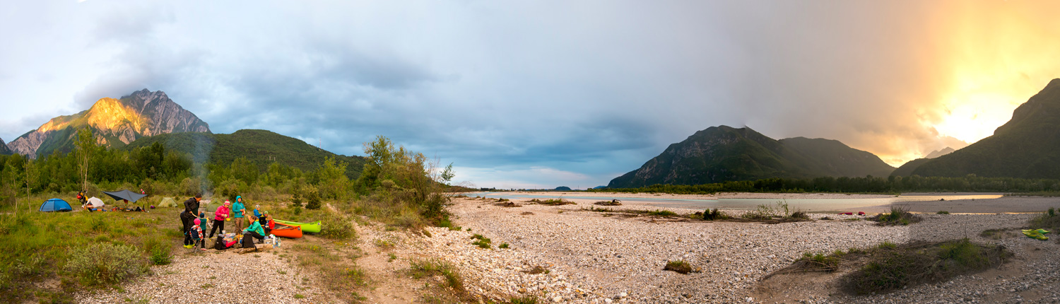 Tagliamento- Tour: Lagerleben